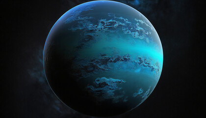 Wall Mural - planet similar to neptun in space - space wallpaper - generative ai