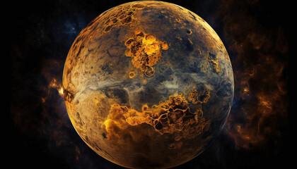 Wall Mural - planet similar to venus in space - space wallpaper - generative ai