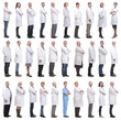 © ASDF - group of doctors in profile isolated on white