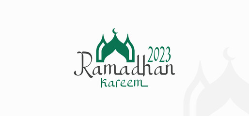 Ramadan Kareem logo Vector set, Logo to welcome the Holy Month of Ramadan with beautiful colors.