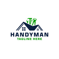 Wall Mural - handyman service  icon  vector emblem  logo inspiration 