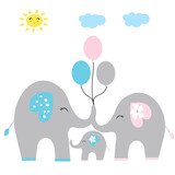 Fototapeta Dziecięca - baby elephant vector illustration