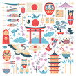 Japan Culture Design Elements and Icons Collection