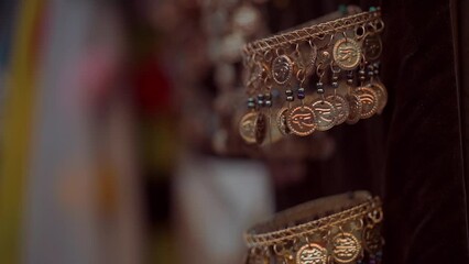 Sticker - View of Egyptian jewelry and accessories at street market in Cairo