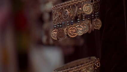 Sticker - View of Egyptian jewelry and accessories at street market in Cairo