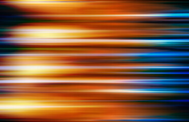 Wall Mural - Abstract blue and yellow light trails in the dark background, motion blur