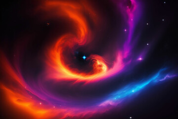 Cosmic nebula background, Galaxy with colorful nebula, shiny stars and heavy clouds, highly detailed, AI generated Image