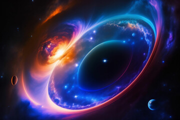 Cosmic nebula background, Galaxy with colorful nebula, shiny stars and heavy clouds, highly detailed, AI generated Image