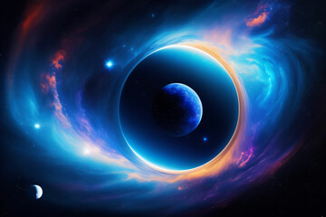 Cosmic nebula background, Galaxy with colorful nebula, shiny stars and heavy clouds, highly detailed, AI generated Image