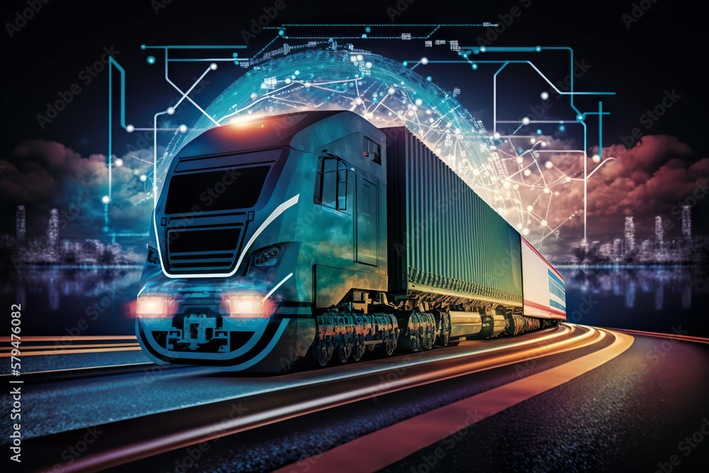 Transport vehicles of the future by rail, air and road. Shipping plans ...