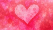  A Painting Of A White Heart On A Pink And Red Background With A Pink And Red Background And A White Heart In The Middle Of The Image.  Generative Ai