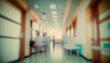 De-focused hospital and clinic interior background, blurred background, Generative AI