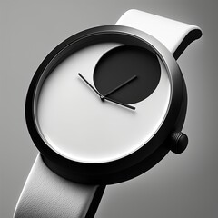 Simple white and black creative watch. Generative AI.