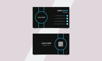 Wall Mural - Modern and minimal business card design template. Vector visiting card.