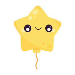 Canvas Print - yellow balloon helium star kawaii