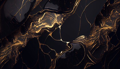 Wall Mural - Background mixed black and gold colors. Luxury marble texture. Marble wallpaper. Dark and golden background. generative ai