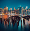 New York, USA: Manhattan skyline at night