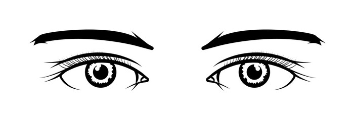 Sticker - Realistic woman eyes black and white