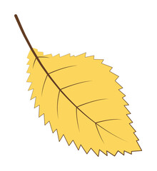 Sticker - autumn yellow color leaf illustration design art