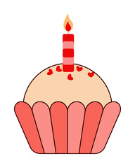 Sticker - Cake, candle, valentine s day icon