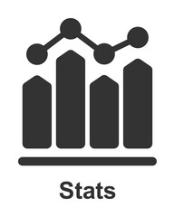 Sticker - Online marketing, stats icon illustration design art