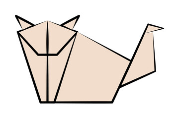 Poster - dog colored origami style icon