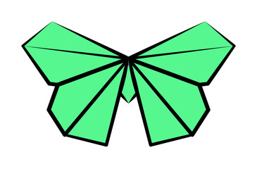 Sticker - butterfly colored origami style icon