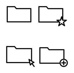 Sticker - folder, star, plus, touch sign icons