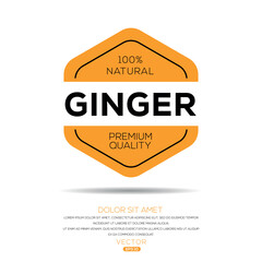 Wall Mural - Creative (Ginger), Ginger label, vector illustration.