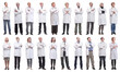 © ASDF - group of doctors standing in full length isolated on white