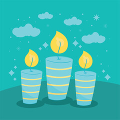 Canvas Print - blue candles birthday wax