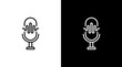 © nuryani - Mic podcast logo broadcast icon sound wave voice technology outline design