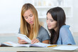 © auremar - two female students studying together at home