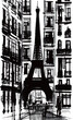 paris street sketch vecotr poster