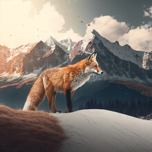 Red Fox In The Mountains