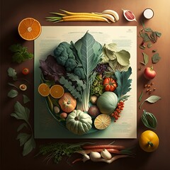 a bountiful array of leafy greens with crisp vegetables. ai generative..