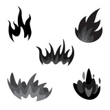 Fototapeta Dinusie - Set of flame vector illustrations isolated background.