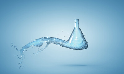 Wall Mural - Water splash out of glass bottle