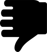 Man Male Hand Silhouette With Thumb Down