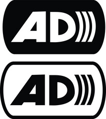Wall Mural - audio description icon on white background. audio description sign. flat style.