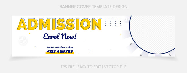 admission banner cover linked in template design