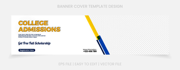 admission banner cover linked in template design