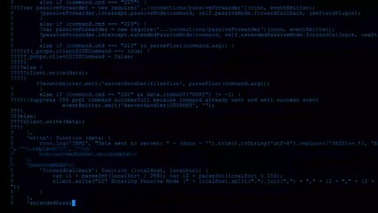 a hacker attack. lines of code are attempted to be erased, but are recovered again.