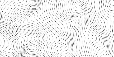 dotted wave lines background. abstract stripes texture. warped and curved lines wallpaper. vector mi