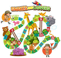 Wall Mural - Simple board game for children template