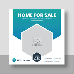 Canvas Print - Real estate business social media post and web banner template