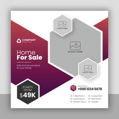 Canvas Print - Real estate business social media post and web banner template