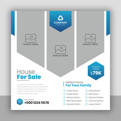 Canvas Print - Real estate business social media post and web banner template