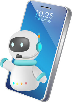 ai chat bot on smartphone chatting with human, artificial intelligence answer robot generate smart c