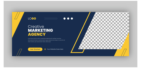 Sticker - Digital marketing facebook cover web banner template